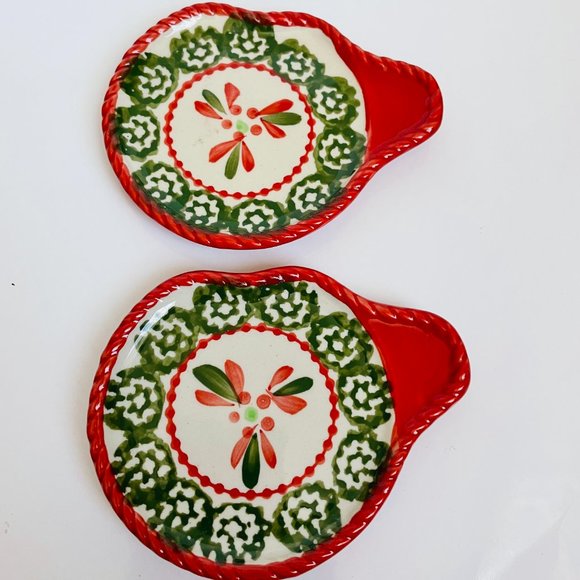 Temptations Old World Pit/Spoon Rest Dish 4.5x3.5” Set of 2 NEW - Picture 4 of 5